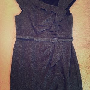 White House Black Market Gray Tweed Dress
